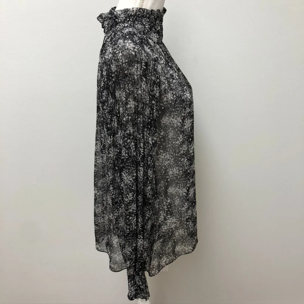 Michael‎ Kors Silk Chiffon Blouse Top Womens 6 Gray Whimsigoth Dark Fairy Career